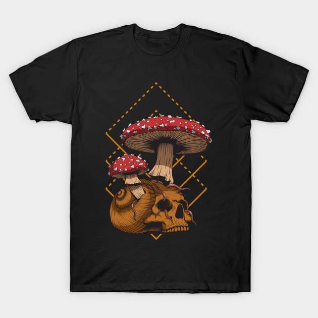 Snail Skull T-Shirt by VoidArtWear